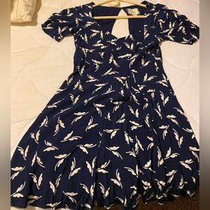 Anthropologie Maeve Fern Ruched Butterfly Dress Size 0 EUC